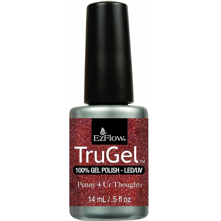 Гель-лак EzFlow TruGel Penny 4 Ur Thoughts коричнево-бронзовий з мікроблиском 14 мл