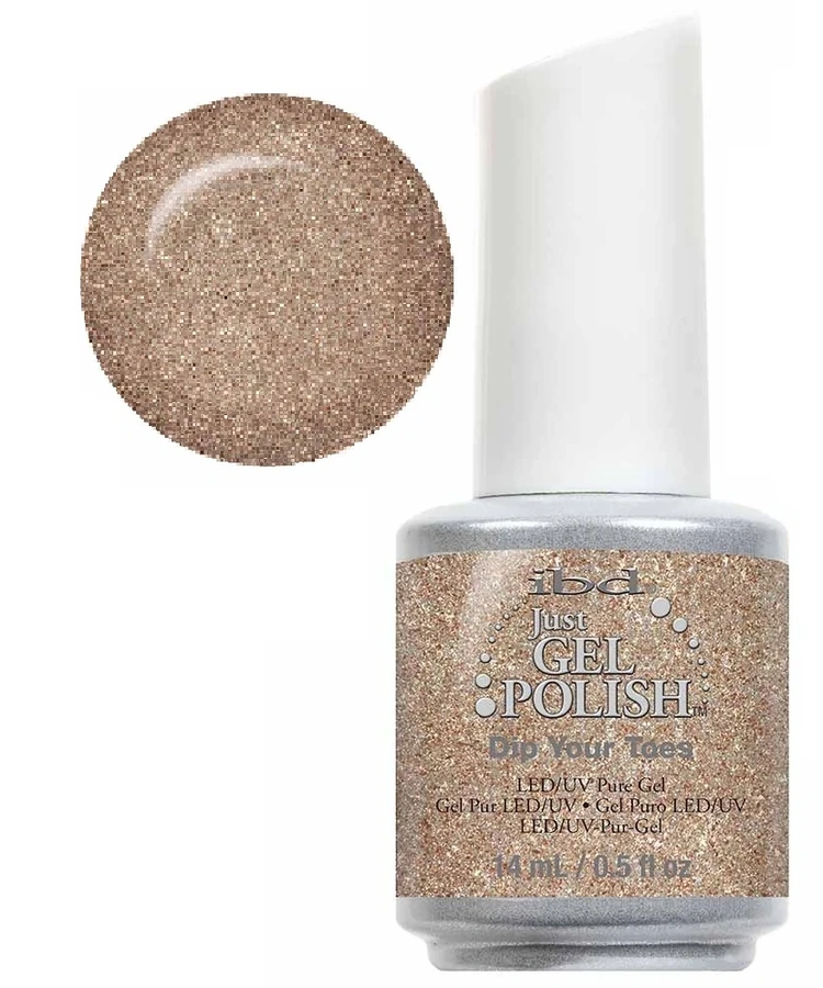 Гель-лак IBD Just Gel Polish Dip Your Toes пісочно-золотий з мікроблиском 14 мл