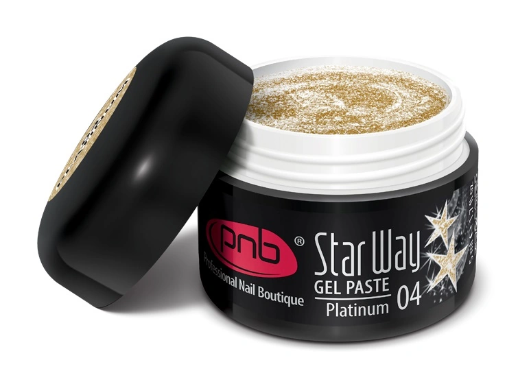 Гель-паста PNB UV/LED Gel Paste Star Way 04 Platinum платиновий, з фольгованими частинками 5 мл