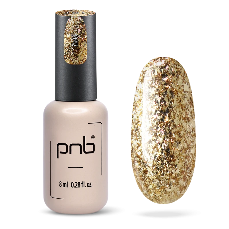 Гель-лак PNB №181 Gold золото, з блискітками 8 мл