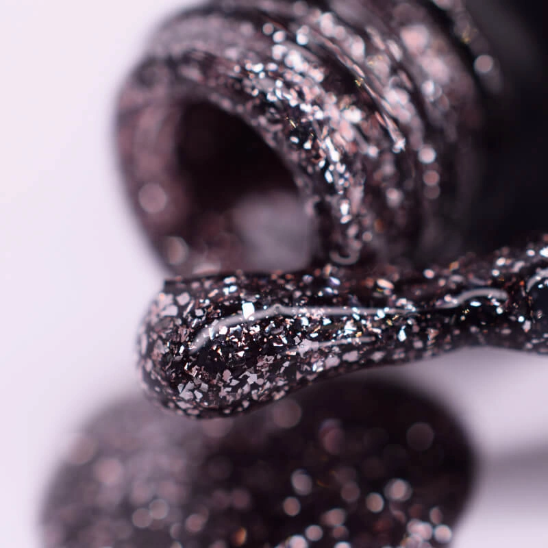 Гель-лак PNB №183 Black Silver чорне срібло, з блискітками 8 мл
