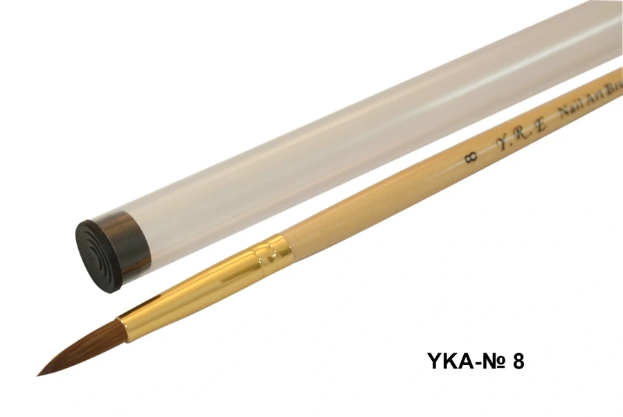 Кругла синтетична кисть для акрилу YRE Nail Art Brush Acrylic #8