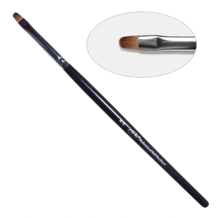 Пензлик для гелю овальний PNB 6G Gel Brush Oval 4-s Nylon нейлон