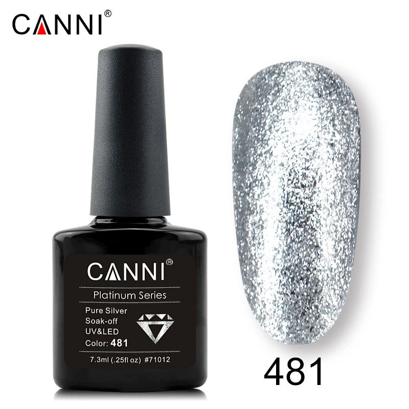 Гель-лак Canni Gel Polish 481 Liquid Foil рідка фольга срібло 7,3 мл