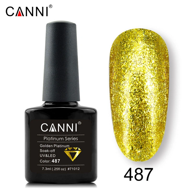 Гель-лак Canni Gel Polish 487 Liquid Foil рідка жовта фольга 7,3 мл