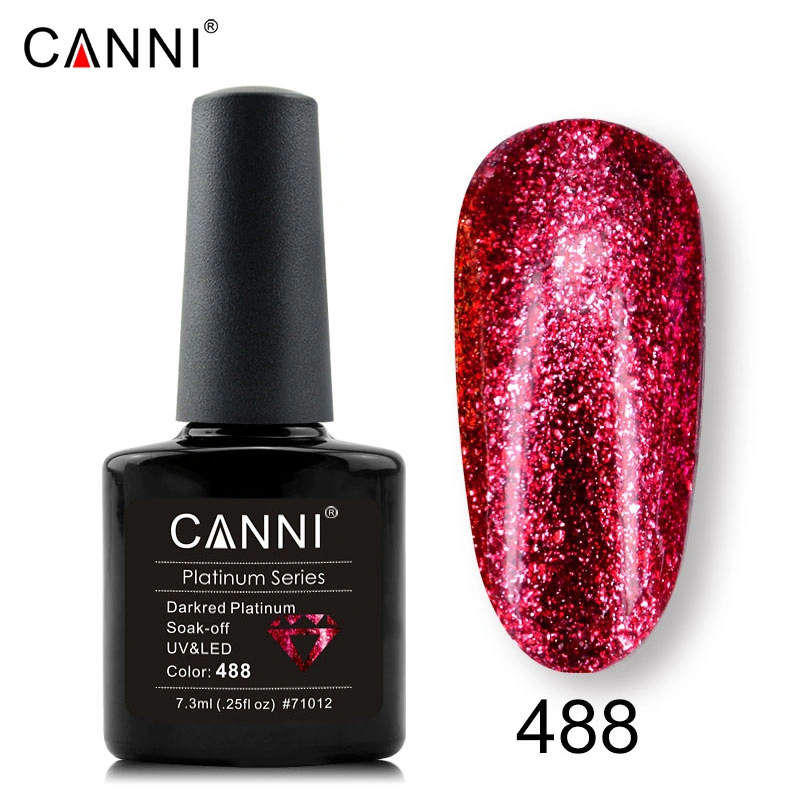 Гель-лак Canni Gel Polish 488 Liquid Foil рідка фольга темно-червоний 7,3 мл