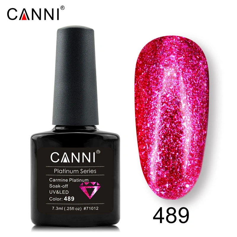 Гель-лак Canni Gel Polish 489 Liquid Foil рідка фольга яскраво-рожевий 7,3 мл
