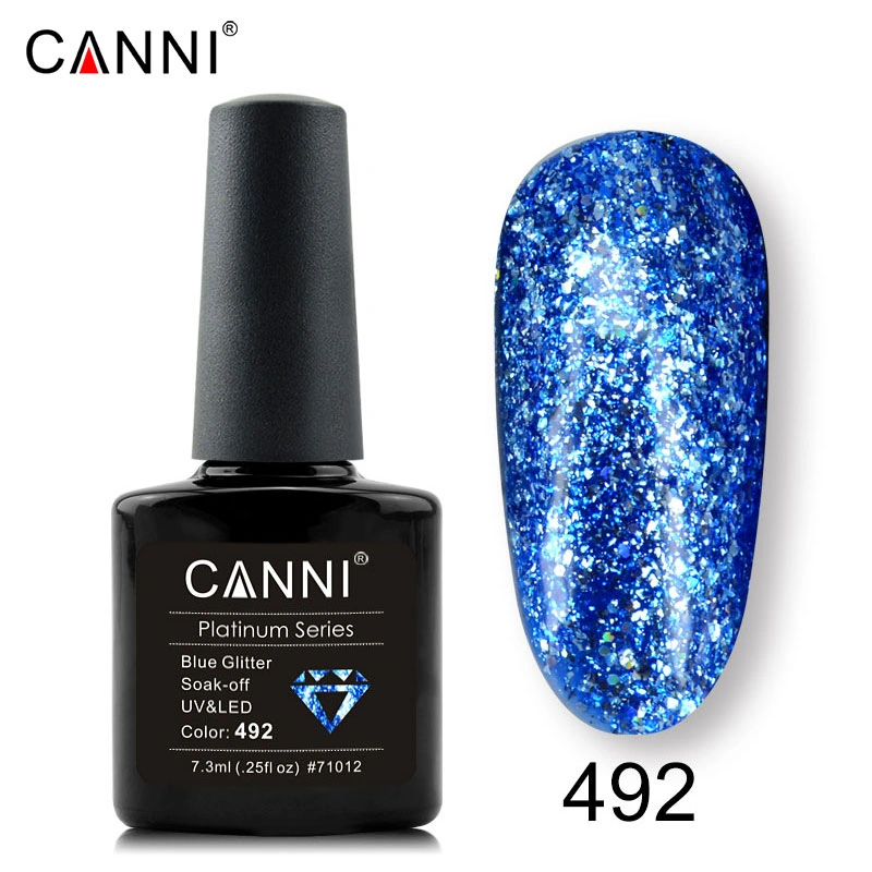Гель-лак Canni Gel Polish 492 Liquid Foil рідка фольга блакитна 7,3 мл