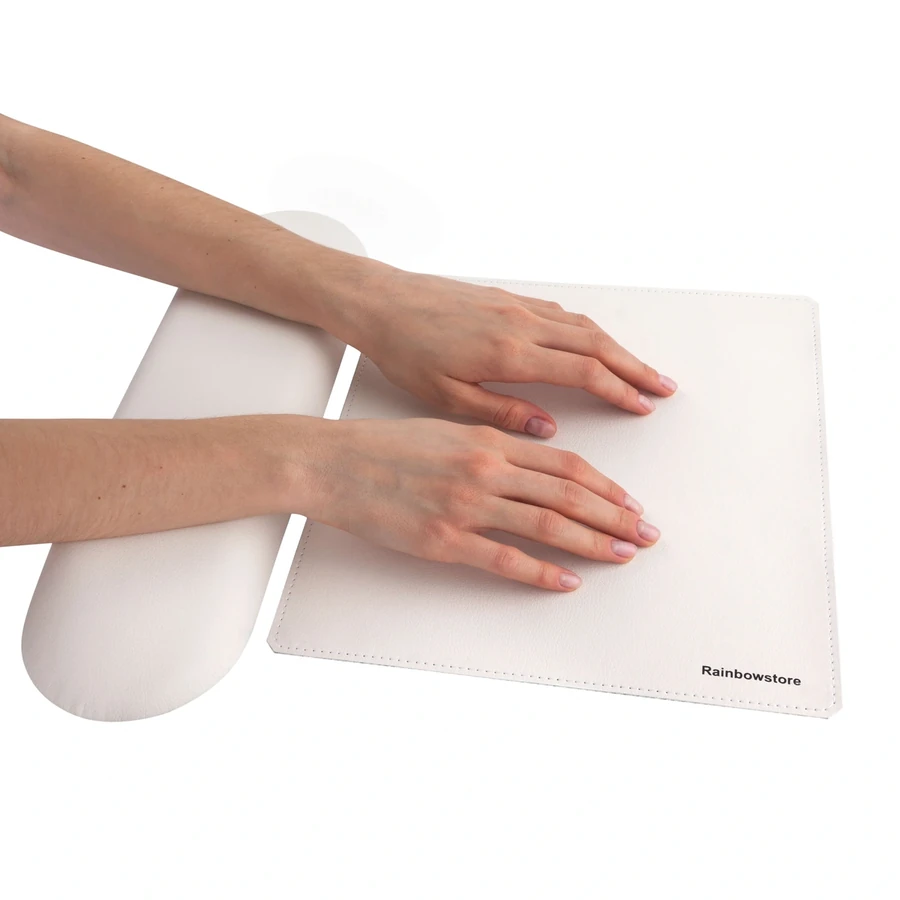 Набір килимок і подушка для манікюру Rainbowstore Mat and Pillow For Manicure Set White білий