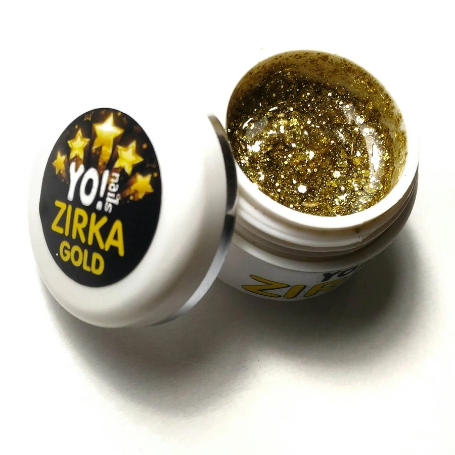 Насичений глітерний гель-лак Yo!Nails Zirka Gold золото 5 мл