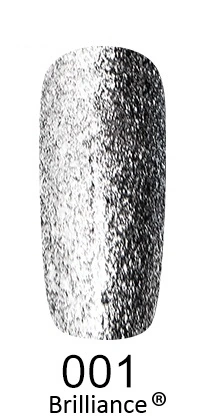 Гель-лак FOX Gel-Polish Gold Brilliance №001 темне срібло, великі щільні блискітки 6 мл