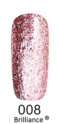 Гель-лак FOX Gel-Polish Gold Brilliance №008 світло-фіолетово-рожевий, великі щільні блискітки 6 мл