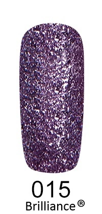 Гель-лак FOX Gel-Polish Gold Brilliance №015 фіолетово-ліловий, великі щільні блискітки 6 мл