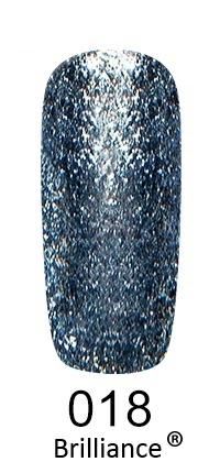 Гель-лак FOX Gel-Polish Gold Brilliance №018 прилушений синій, великі щільні блискітки 6 мл