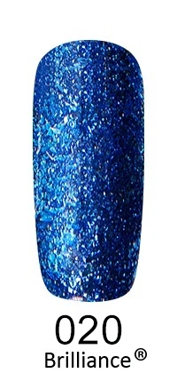 Гель-лак FOX Gel-Polish Gold Brilliance №020 яскравий синій, великі щільні блискітки 6 мл