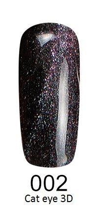Гель-лак FOX Gel-Polish Gold Cat Eye 3D №002 темно-сірий з подвійним голографічним відблиском 6 мл