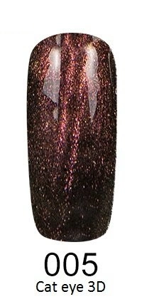Гель-лак FOX Gel-Polish Gold Cat Eye 3D №005 бордовий з подвійним голографічним відблиском 6 мл