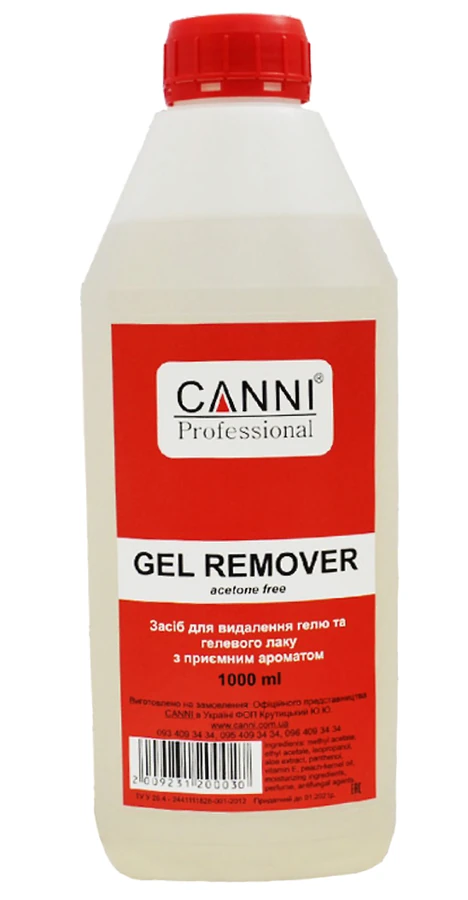 Рідина для зняття гель-лаку Canni Gel Remover без ацетону 1000 мл