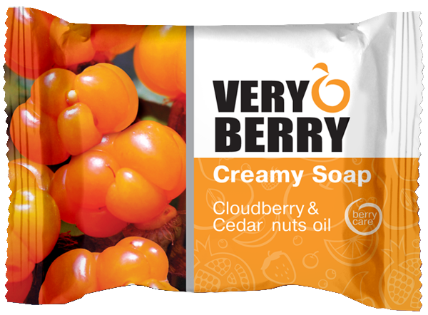 Крем-мило VERY BERRY Creamy Soap Cloudberry & Cedar Nuts Oil морошка та олія кедрових горішків 100 г