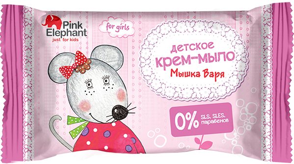 Дитяче крем-мило Pink Elephant Kids Soap Mouse Varya Мишка Варя 90 г