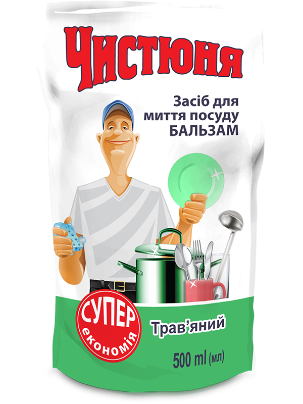 Засіб для миття посуду Чистюня Dish Washing Balm Herbal бальзам трав`яний 500 мл