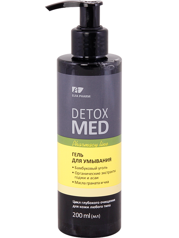 Гель для вмивання Elfa Pharm Detox Med Face Washing Gel 200 мл
