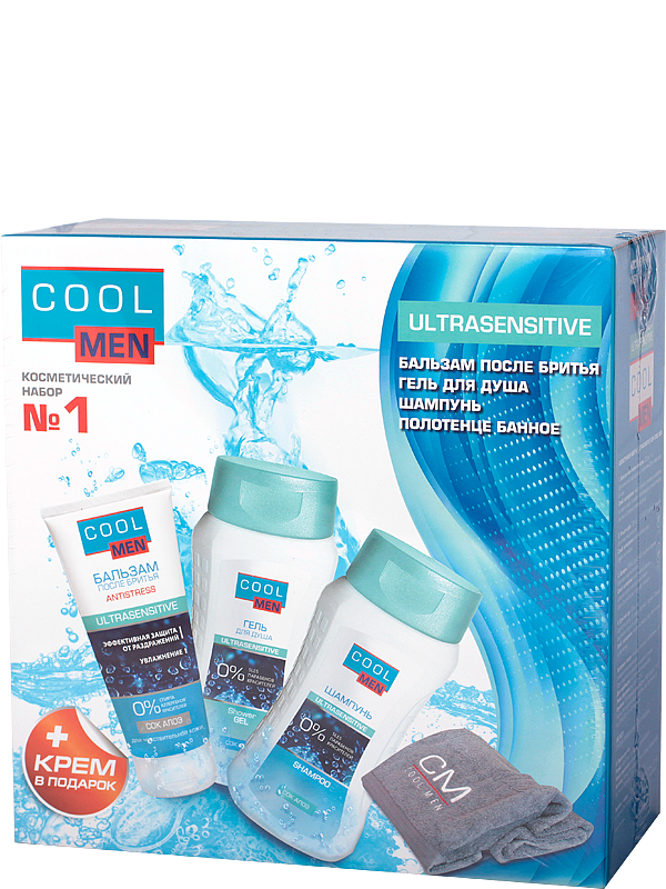 Косметичний набір UltraSensitive з рушником №1 Cool men Set Ultrasensitive With Towel