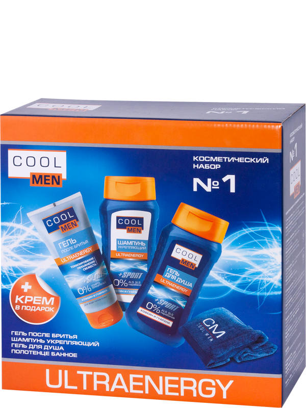 Косметичний набір UltraEnergy з рушником №1 Cool men Set Ultraenergy With Towel №1