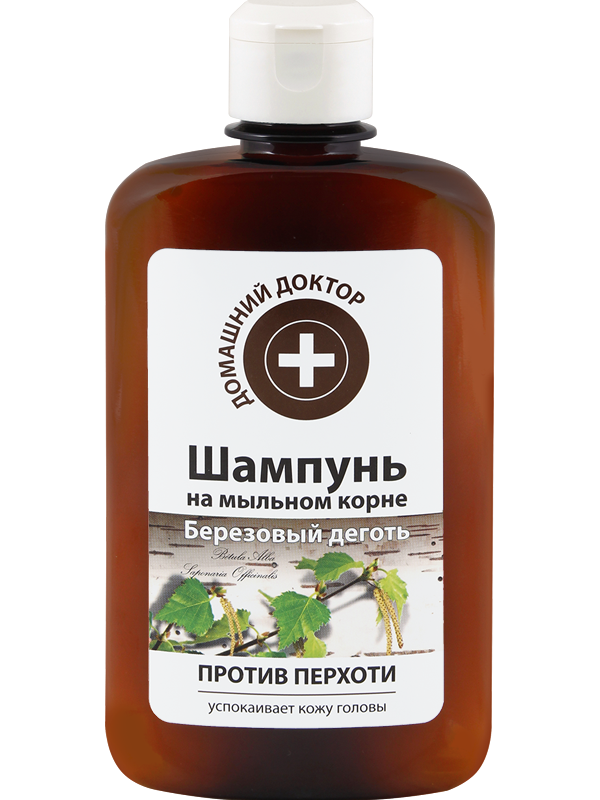 Шампунь на мильному корені Домашний Доктор (The Doctor) Shampoo Birch Tar Anti-Dandruff березовий дьоготь 300 мл