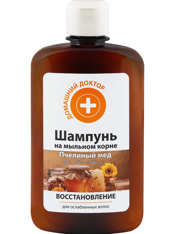 Шампунь на мильному корені Домашний Доктор (The Doctor) Shampoo Bee Honey Recovery бджолиний мед 300 мл