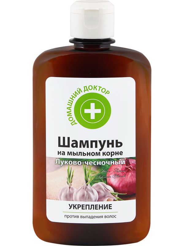 Шампунь на мильному корені Домашний Доктор (The Doctor) Shampoo on The Soap Root Onion-Garlic цибульно-часниковий, зміцнення 300 мл