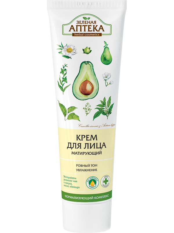 Крем для обличчя Матуючий Зелена аптека Face Cream Matting 100 мл