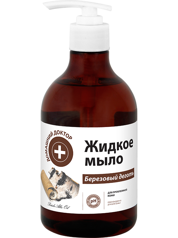 Рідке мило Домашний Доктор (The Doctor) Liquid Soap Birch Tar Березовий дьоготь, для проблемної шкіри 480 мл
