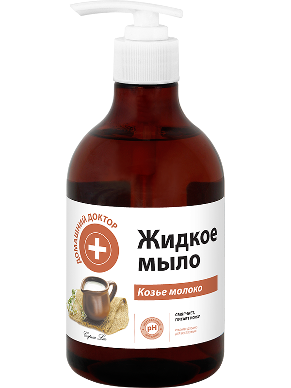 Рідке мило Домашний Доктор (The Doctor) Liquid Soap Goat Milk Козяче молоко, пом`якшує та живить шкіру 480 мл