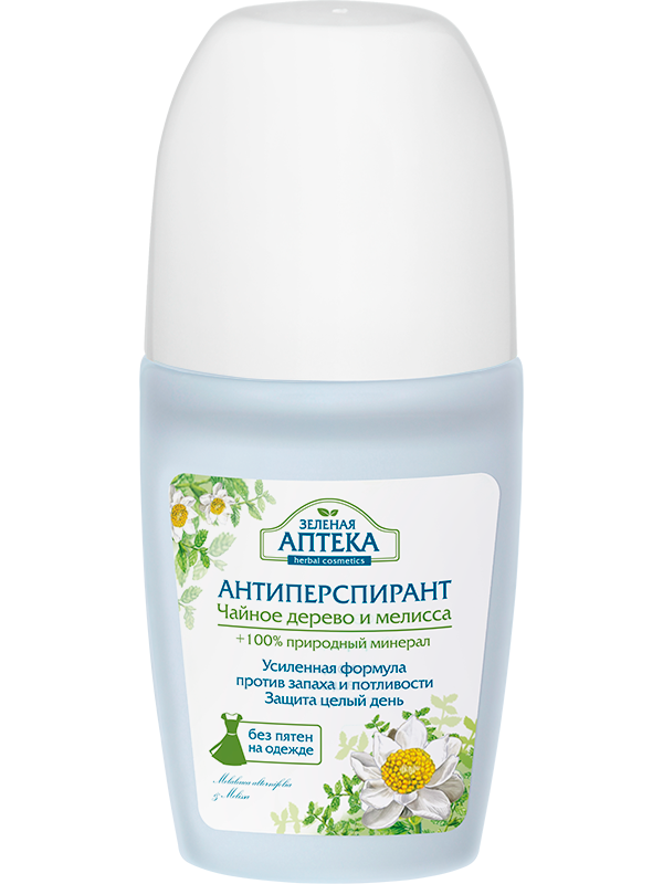 Антиперспірант Чайне дерево та меліса Зелена аптека Antiperspirant Tea Tree and Melissa 50 мл