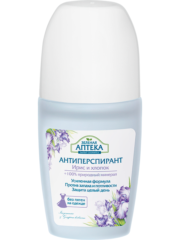 Антиперспірант Ірис та бавовна Зелена аптека Antiperspirant Iris and Cotton 50 мл