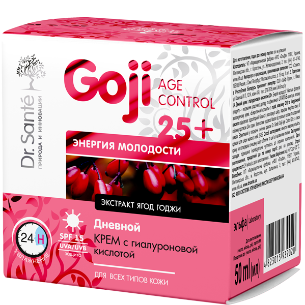 Денний крем із гіалуроновою кислотою Dr.Sante Goji Age Control 25+ Day Cream With Hyaluronic Acid 50 мл