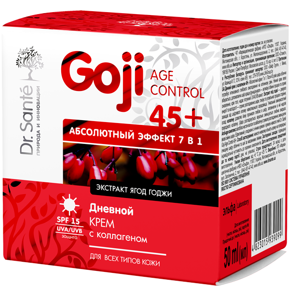 Денний крем з колагеном Dr.Sante Goji Age Control 45+ Daily Cream 7 in 1  with Collagen 50 мл