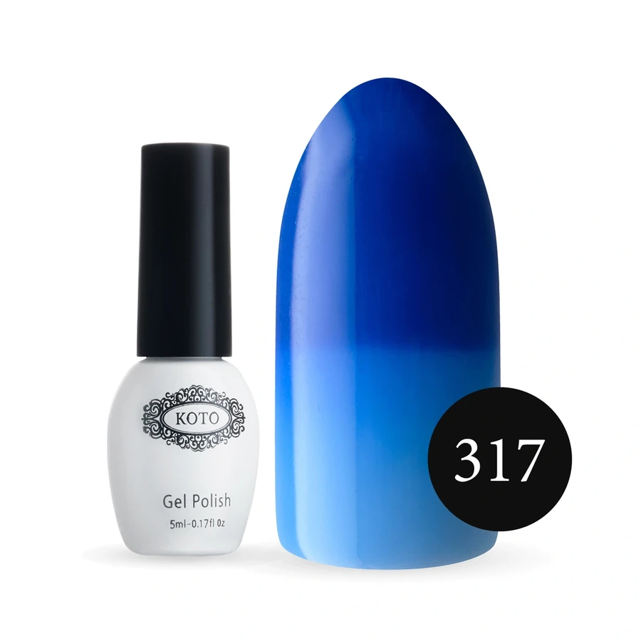 Термо гель-лак Koto Thermo Gel Polish №317 5мол світлий синій (при нагріванні блакитний