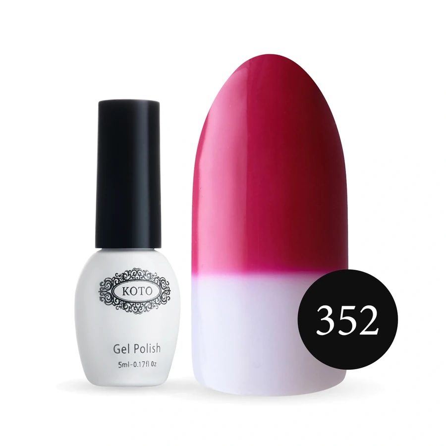 Термо гель-лак Koto Thermo Gel Polish №352 5мол малиновий (при нагріванні білий