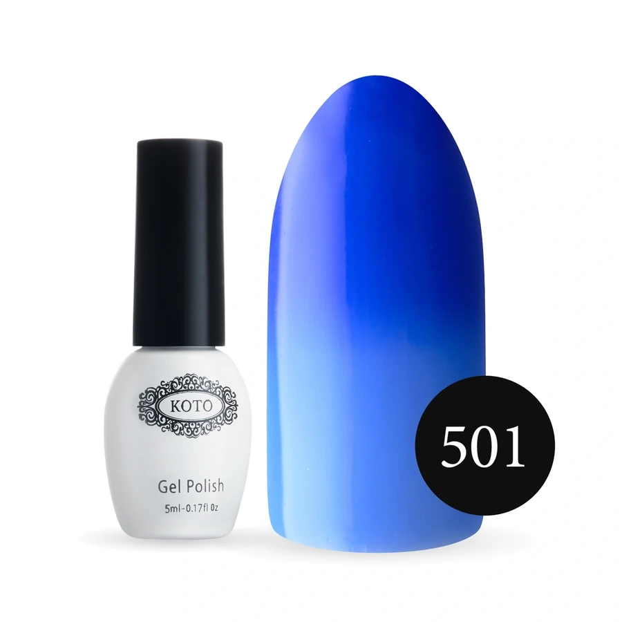 Термо гель-лак Koto Thermo Gel Polish №501 5мол кобальтовий синій (при нагріванні волошковий блакитний
