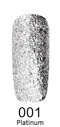 Гель-лак Leo Platinum Gel Polish №001 срібло, блискітки 9 мл