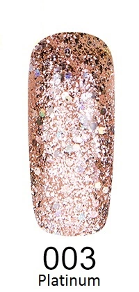 Гель-лак Leo Platinum Gel Polish №003 рожеве золото, блискітки 9 мл