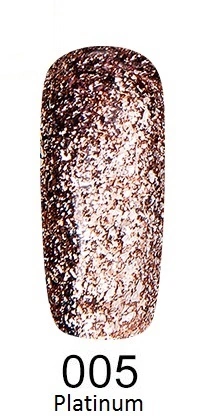 Гель-лак Leo Platinum Gel Polish №005 рожеве золото, блискітки 9 мл