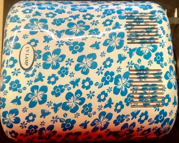 УФ Лампа 36W авторський принт YRE Lamp 36W Dark Blue Flowers&Butterflies квіти, метелики однотонні сині