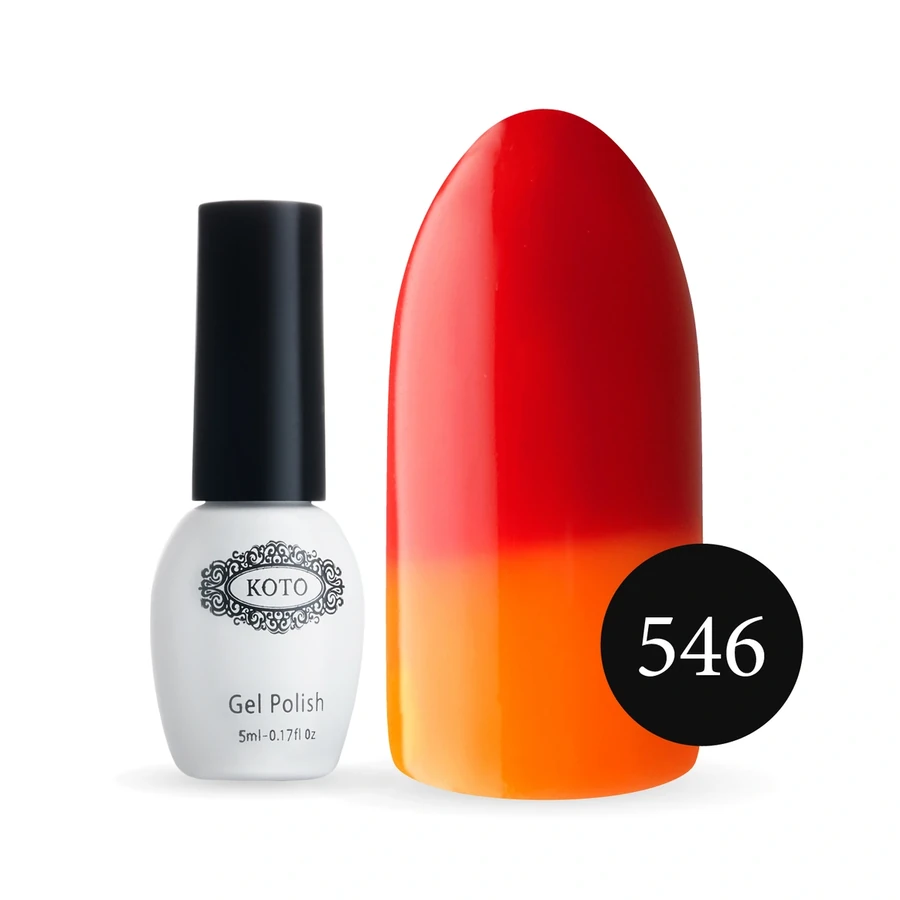 Термо гель-лак Koto Thermo Gel Polish №546 5мол червоний (при нагріванні жовто-жовтогарячий