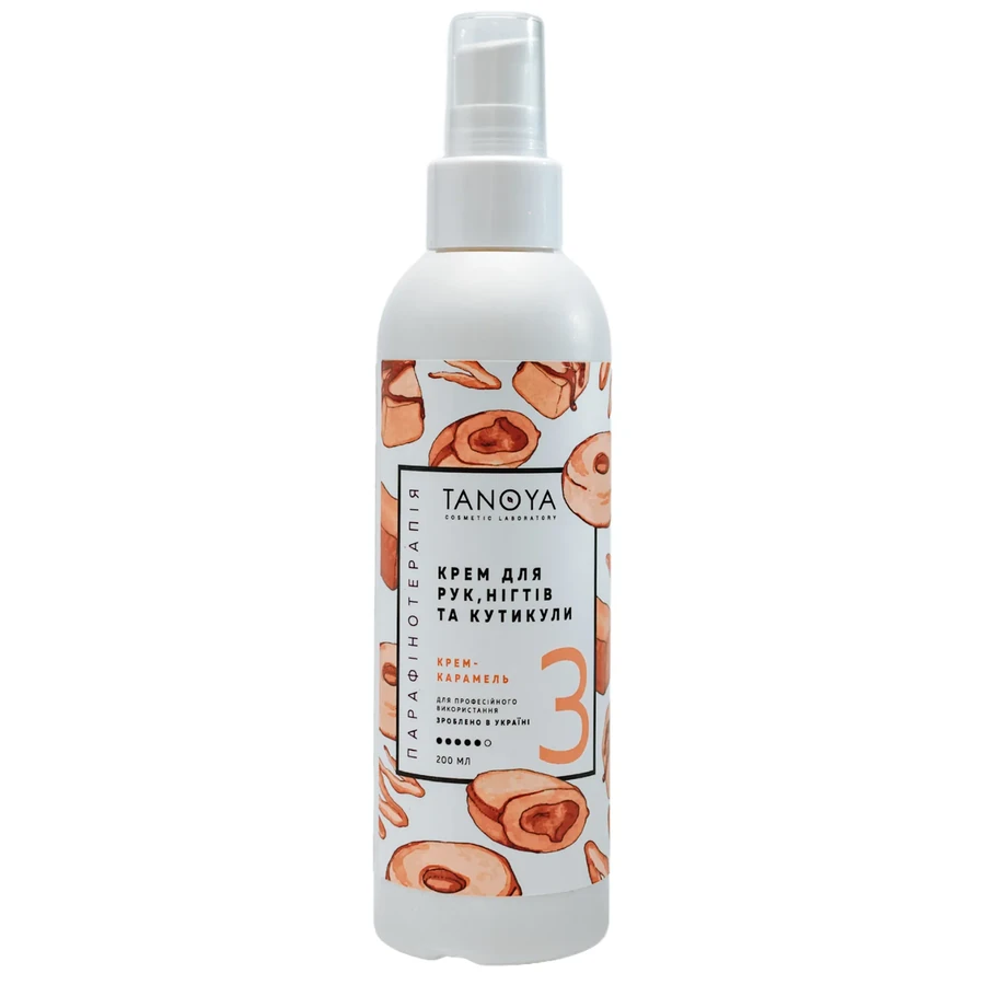 Крем для рук, нігтів та кутикули Tanoya Hand, Nail and Cuticle Cream Caramel Крем-карамель 200 мл