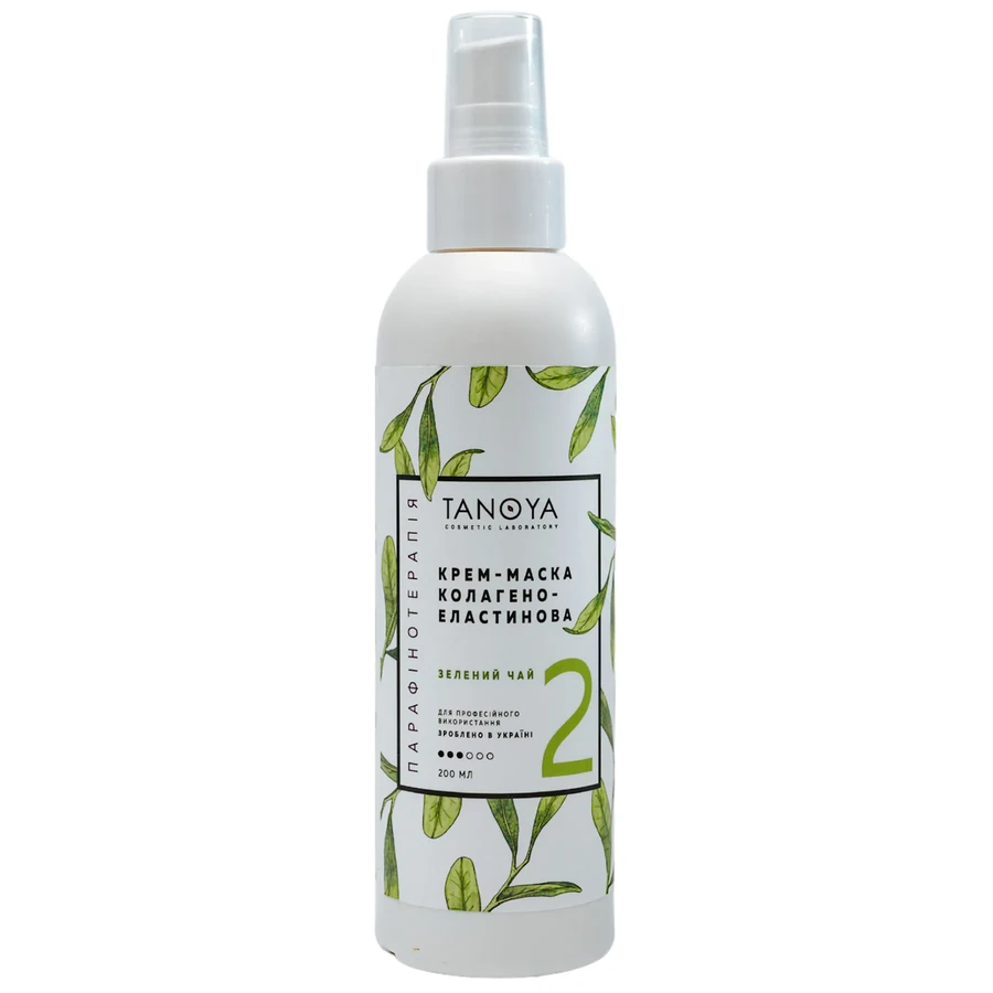 Крем-маска колагено-еластинова Tanoya Collagen-Elastin Cream-Mask Green Tea Зелений чай 200 мл