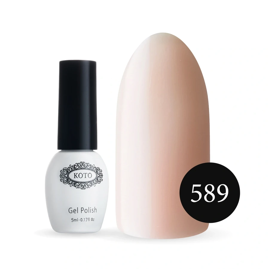 Однофазний гель-лак Koto One Phase Gel Polish №589 світлий беж, емаль 5мл