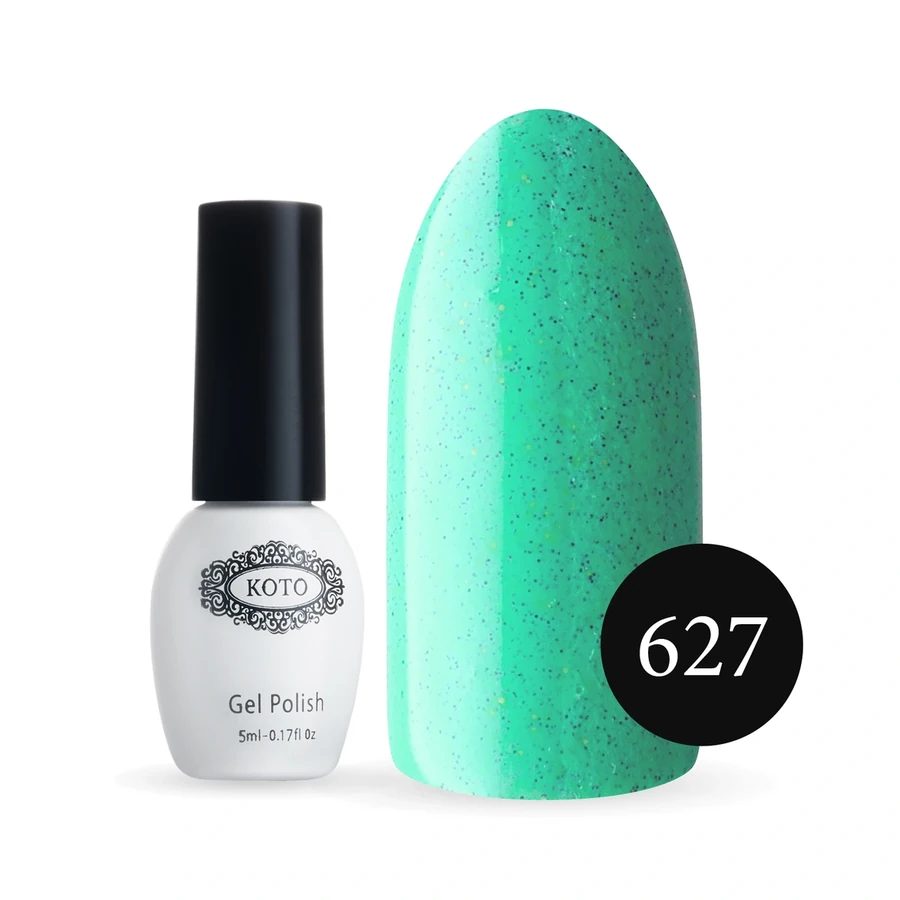 Пісочний гель-лак Koto Sande Gel Polish №627 5мол світло-бірюзовий, з темним та кольоровим піском